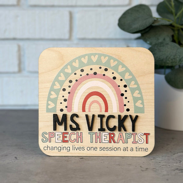 Personalized Speech Therapist Desktop Sign