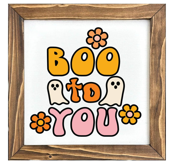 Boo To You Retro Fall Framed Sign