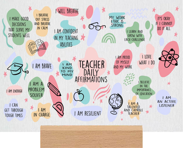 Teachers Daily Affirmations Canvas Sign