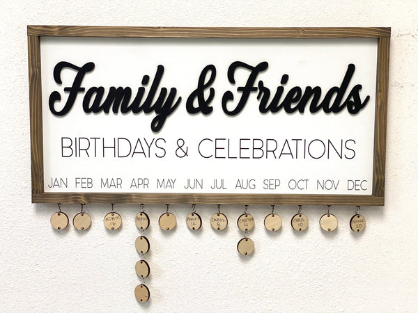 Family Birthdays & Celebrations Sign