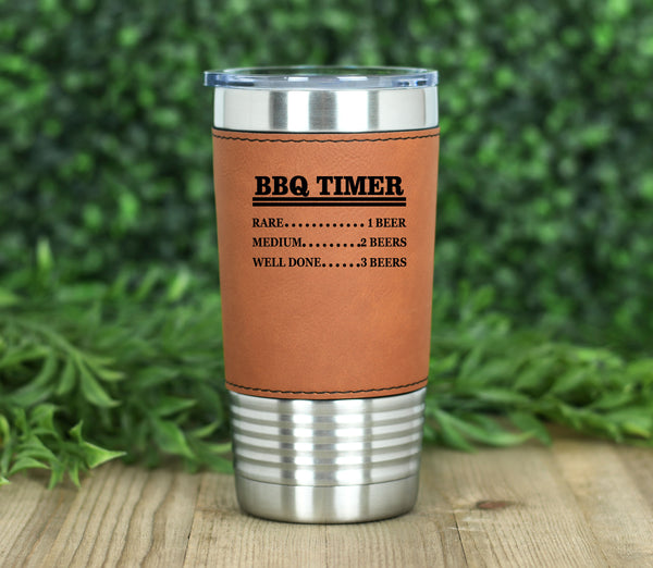 BBQ Grill Timer Leatherette Tumbler