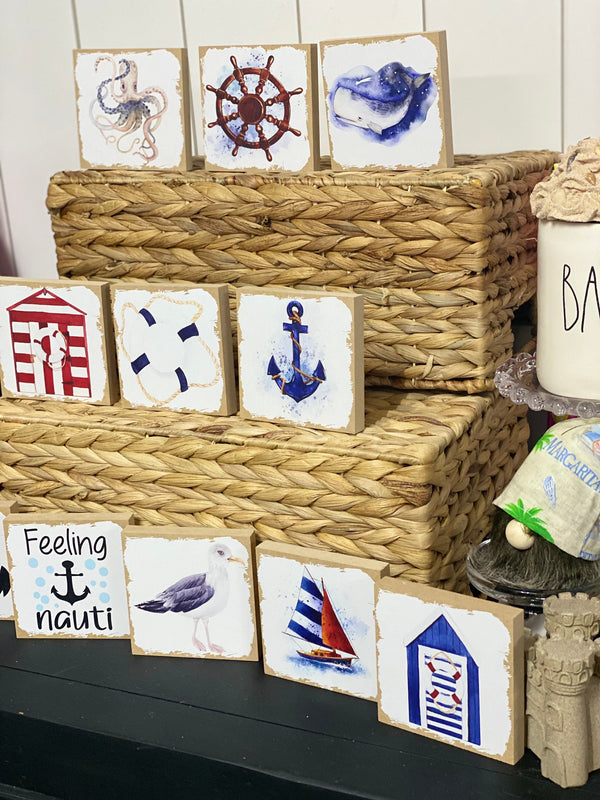 NAUTICAL THEMED TIERED TRAY SIGNS