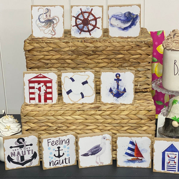 NAUTICAL THEMED TIERED TRAY SIGNS
