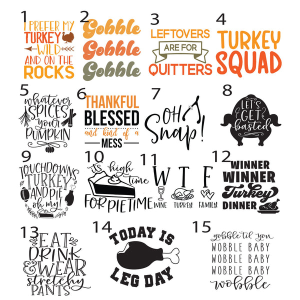 Funny Thanksgiving  Mini Printed Signs