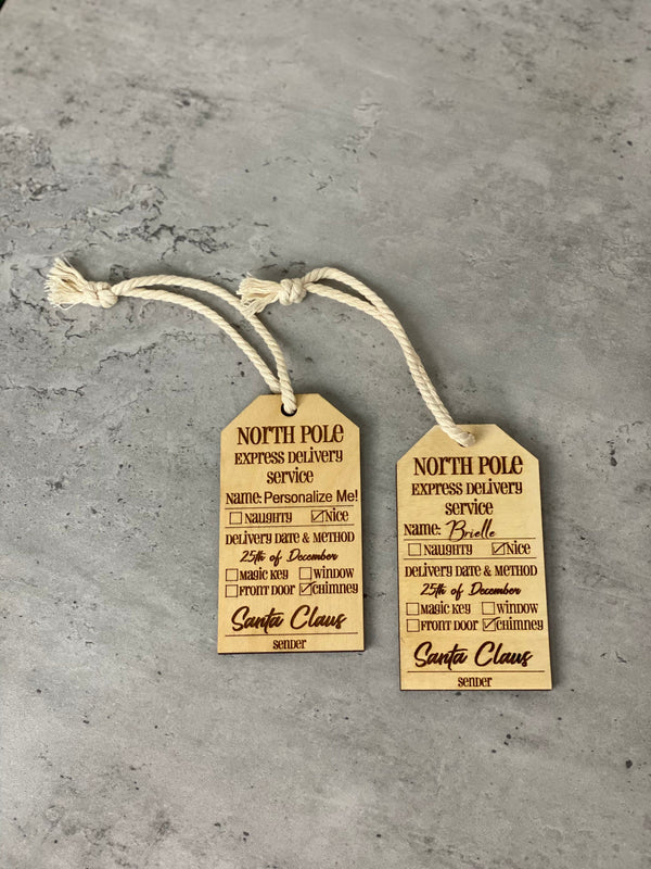 North Pole Express Delivery Tag
